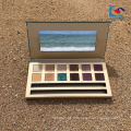 Palette de fard à paupières makeupe élégante en papier couleur or avec pinceau